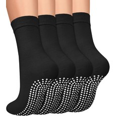 YeuG 여성용 그립이 있는 미끄럼 방지 필라테스 양말 요가 발레 맨발 운동용 그립 양말 미끄럼 방지 운동용 양말 B01-블랙/라이트 그레이/라이트 핑크/아이보리 화이트