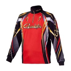 Gamakatsu 夏季冰絲釣魚服 男款 透氣速幹 防曬 戶外 涼感外套, 紅色,M