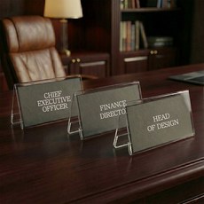 책상 명판 명패 꽂이 아크릴 양면 삼각 미니 스탠드 안내판, 3개