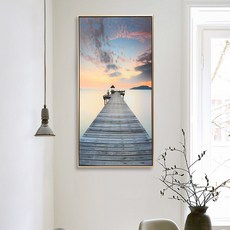 바다와 다리 캔버스 그림액자(40x80cm) 인테리어, 상세페이지 참조