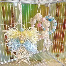 BenF Home 앵무새 장난감 3종 1세트 반려조 놀이터 놀이감 조류 스트레스 해소 새장, 1개, 혼합