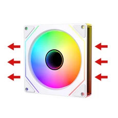 Prism 7 팬 120mm 단일 팩 ARGB 인피니티 미러 데이지 체인 디자인 ﻿, 02 B1, 01 하얀색, 01 A-RGB
