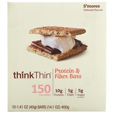 thinkThin 蛋白質和纖維棒 Smores 10 包無麩質蛋白質 10 克, 1個, 400克