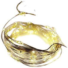 摩達客 50燈LED銅線燈串, USB/電池兩用, 5米, 暖白光, 1組