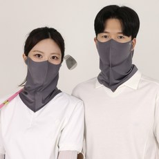 로워프라이스 쿨핏 넥마스크 자외선차단 골프 쿨링 페이스커버, 2개, 다크그레이