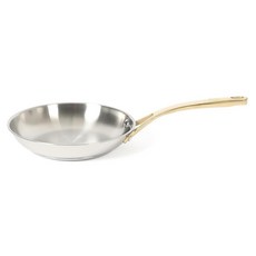 Martha Stewart Castelle 골드 톤 손잡이가 있는 20.3cm(8인치) 스테인리스 스틸 프라이팬 - 3중 캡슐 바닥 오븐 사용 가능 및 인덕션 안전