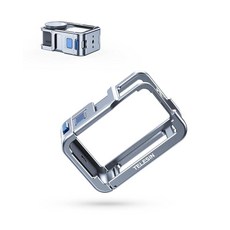 TELESIN DJI 액션 5 프로 액션 4 액션 3용 54g 초경량 카메라 케이지 콜드 슈가 있는 보호 케이지 비디오 리그 0.6cm(1/4인치) 스레드 셔터 버튼 마, 아이스 블루-그레이