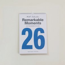 2026 달력 인스타그램 스타일 벽걸이 캘린더 한국 달력/오리지널 디자인 노르웨이 스타일 숫자 카렌다 큰글자 캘린더 간결한 스타일 레트로 인테리어 벽걸이 달력 28.5*42cm, 파란색