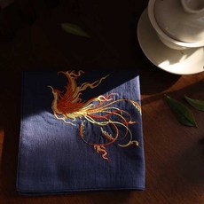 2025新品手帕【竹節棉面料】純棉擦汗雙層手帕定制中國龍鳳凰刺繡定親換手布禮物姓名結婚手絹