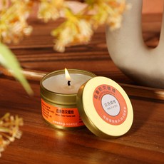 馬口鐵罐大豆蠟香薰蠟燭 無煙香氛蠟燭 生日禮物伴手禮, 1個, 無香防災蠟燭40克【無側標】