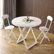 접이식 원형 테이블 야외 편의점 테라스 간이 카페 60cm 순백 흰색 프레임, 60cm 원목색+흰색 프레임