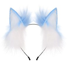 움직이는 고양이귀 머리띠 핑크 액세서리 그레이 할로윈, D. 블루화이트