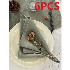 리넨 폴리에스터 단색 냅킨은 레스토랑 주방 테이블 휴일 파티 장식에 적합합니다, 1개, 1개, 12. Khaki 6pcs