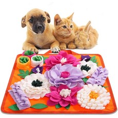 훈련 및 스트레스 해소를 위한 반려견용 스너플 매트 반려견 사료 스니프 인터랙티브 퍼즐 자연스러운 먹이 찾기 기술 장려 브라이트 오렌지, coffee