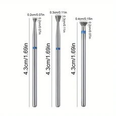 3개/가방 다이아몬드 네일 드릴 비트 세트 매니큐어 용 전기 밀링 커터 로터리 버 큐티클 클린 액세서리, 06 6