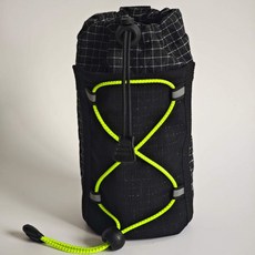 戶外旅行徒步水壺袋 雙肩包肩帶外掛包 手機袋水壺套 拓展包附件收納, 黑色（熒光綠繩子）, 1個