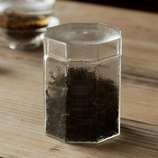 手工錘紋八稜茶葉罐 透明玻璃儲物罐, 八角茶葉罐, 1套