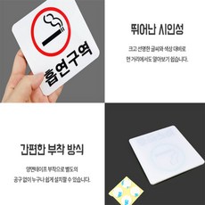 흡연구역 아크릴안내판 흡연구역스티커, 초록