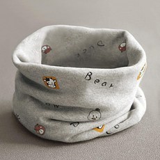 목도리 겨울 방한 머플러 남아 여아 순면 보온 귀보호 넥워머, 그레이-카우