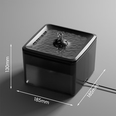 靜音流動水寵物飲水機 185x185x130mm, 1個, USB款防乾燒, 3800ml