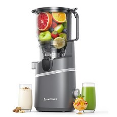 AMZCHEF 콜드 프레스 자동착즙기 150mm 대구경 원액기 저소음 당근녹즙기 쥬스기 2L 가정용착즙기, 그레이, SJ-036C