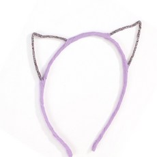 싸다월드컵 고양이 귀 헤어밴드 연보라 코스프레머리띠