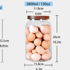 臺灣熱銷 廠家批發高硼硅玻璃茶葉罐 大號密封陳皮罐乾果糧食收納瓶大容量, 160*250 3800ml, 1個