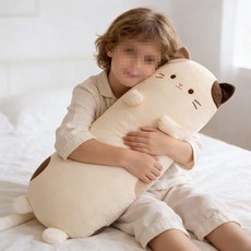 바디필로우 인형 고양이 뚱냥이 모찌 안고자는인형 롱쿠션, 고양이(연베이지)