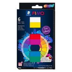 STAEDTLER 폴리머 모델링 클레이 - FIMO 프로페셔널 오븐 베이킹 트루 컬러 57g 블록 6개 팩 6가지 다양한 색상 8043 C6-1, STAEDTLER 폴리머 모델링 클레이 - FIMO 프