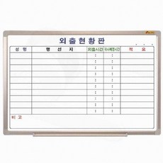 사무용 외출화이트보드 근태관리용 칠판 스케줄관리 알림게시판용