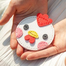 방과후학교 원데이수업 바느질 가죽공예 동물얼굴 손거울 만들기 인지교육 미술활동 노인, 1개
