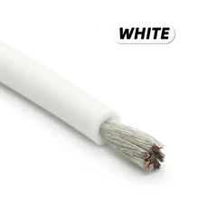 1/5/10m 연질 실리콘 케이블 26 18 2AWG 자동차 배터리 배선 내열성, 02 8AWG, 05 하얀색, 01 5 meters