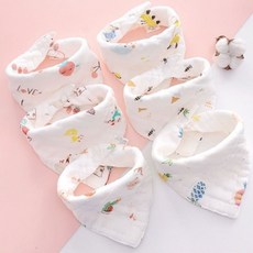 순면손수건 신생아 출산 용품 아기 순면 도톰한 6겹 거즈 스카프