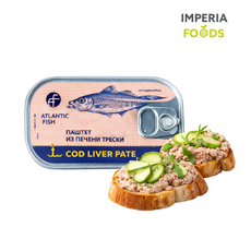 아틀란틱피쉬 ATLANTIC FISH 대구 간 페이트 통조림 Cod Liver Pate, 125g, 1개