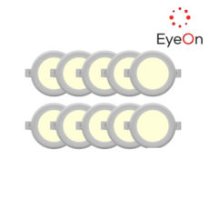 아이온 AS2년 3인치 다운라이트 6W 아주밝음 벌레방지 방습 플리커프리 매입등, 주백색(아이보리색), 10개