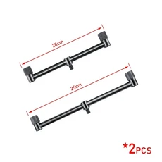 Hirisi 2X 미니 블랙 짧은 버즈 바 20cm/25cm/30cm 듀얼 로드 잉어 낚시용, 02 20cm-25cm