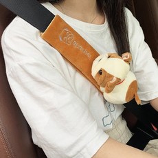 자동차안전벨트커버 인형 쿠션 차량용품, 1개, 안전벨트커버 LOVE 곰