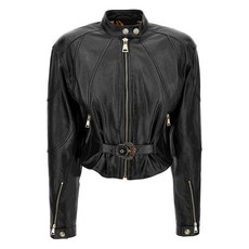 베르사체진쿠튀르 벨트 레더 재킷