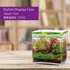 【AC草影】ISTA 伊士達 摩登造型缸（四角缸/粉紅色）魚缸 水族箱 小魚缸 寵物缸 寵物箱 可堆疊魚缸 造景, 1個, 水作 水槽の底砂（青森砂/0.8kg）
