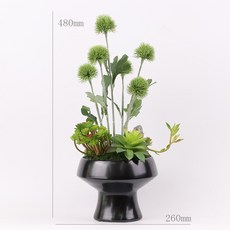 新中式仿真綠植花卉盆景擺件, 如圖所示