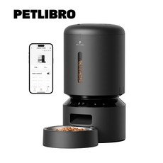 PETLIBRO 膠囊寵物餵食器 WiFi遠端操控 5L大容量 自動餵食 寵物餵食機 不鏽鋼食碗, WIFI版 5L 單碗／黑色, 1個
