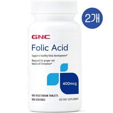 지엔씨 엽산 400mcg GNC Folic Acid, 2개, 100정