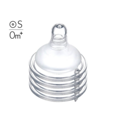 柔軟矽膠奶嘴，0個月以上適用，防脹氣設計，寶寶舒適吸吮，安全無毒材質, 寬口圓孔奶嘴S，4入, 1個