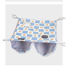 杜老漢雪貂吊牀 寵物貂睡袋防水透氣易清洗 蜜袋鼯懸掛式躲避屋, 1個, 藍白【雙洞款】