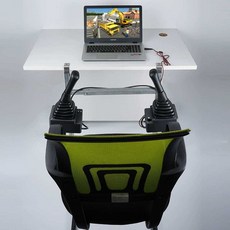 포크레인 조이스틱 운전연습 핸들 조종기 컨트롤러, 1개, 컨트롤러+소프트웨어+금속스탠드+양방향 풋 페달