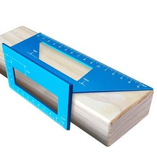 Thincol 목공 스크라이버 도구 다기능 알루미늄 합금 안장 레이아웃 스퀘어 게이지 45/90도 각도 T 눈금자(블루), 1