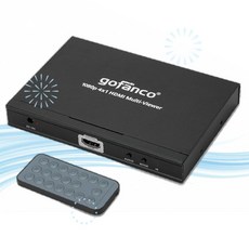 gofanco HDMI 선택기 셀렉터 1080p 4x1 멀티뷰어 QuadView 리모컨 포함 4개 PL