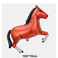 신년 말띠 말풍선 인형 장난감 대형 승마놀이 말 소품 행사 파티 데코 촬영용 놀이용 풍선, 1개, 레드 헤어 1개