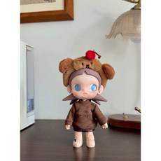 팝마트 지거 Zsiga 인형옷 BJD 1/8 액션 피규어 인형 20cm 브라운셔츠 레오파드 스커트 머리띠 안경 가방 세트 인형의상, 브라운셔츠+레오파드 스커트+머리띠 세트