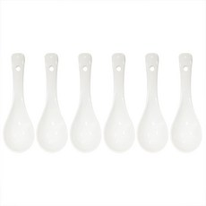 Pirhosigma 도자기 화이트 수프 스푼 원형 바닥 아시아 세라믹 쌀 중국 원톤 가정 주방 레스토랑용